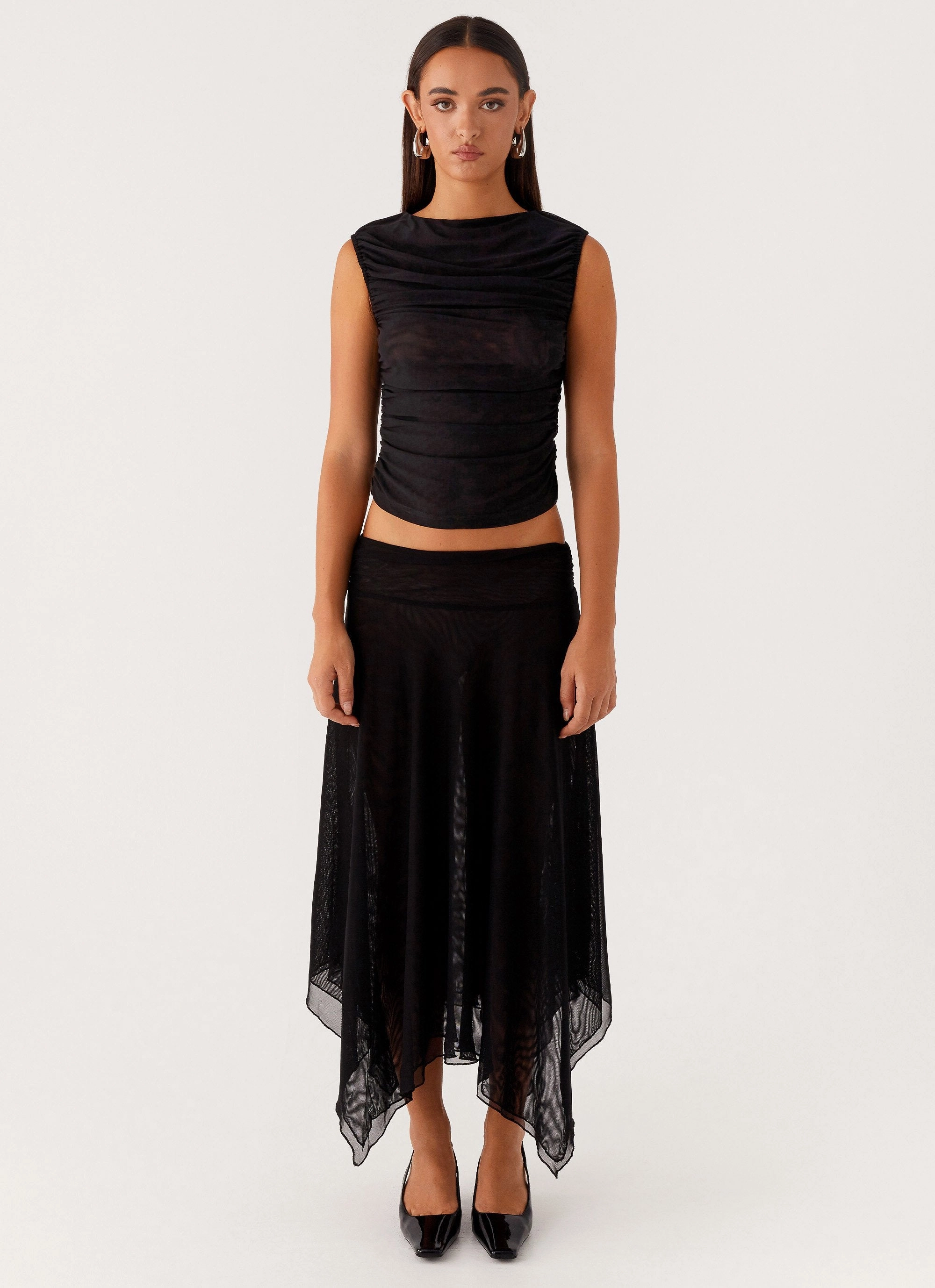 Arwen Midi Skirt - Black No Pinch