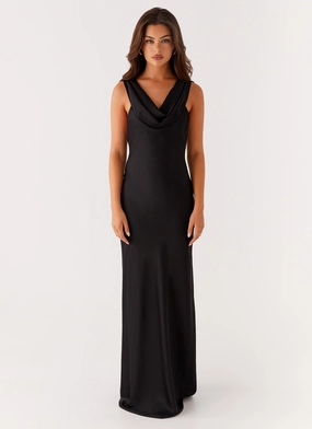 Arya Maxi Dress - Black Relaxed Layer