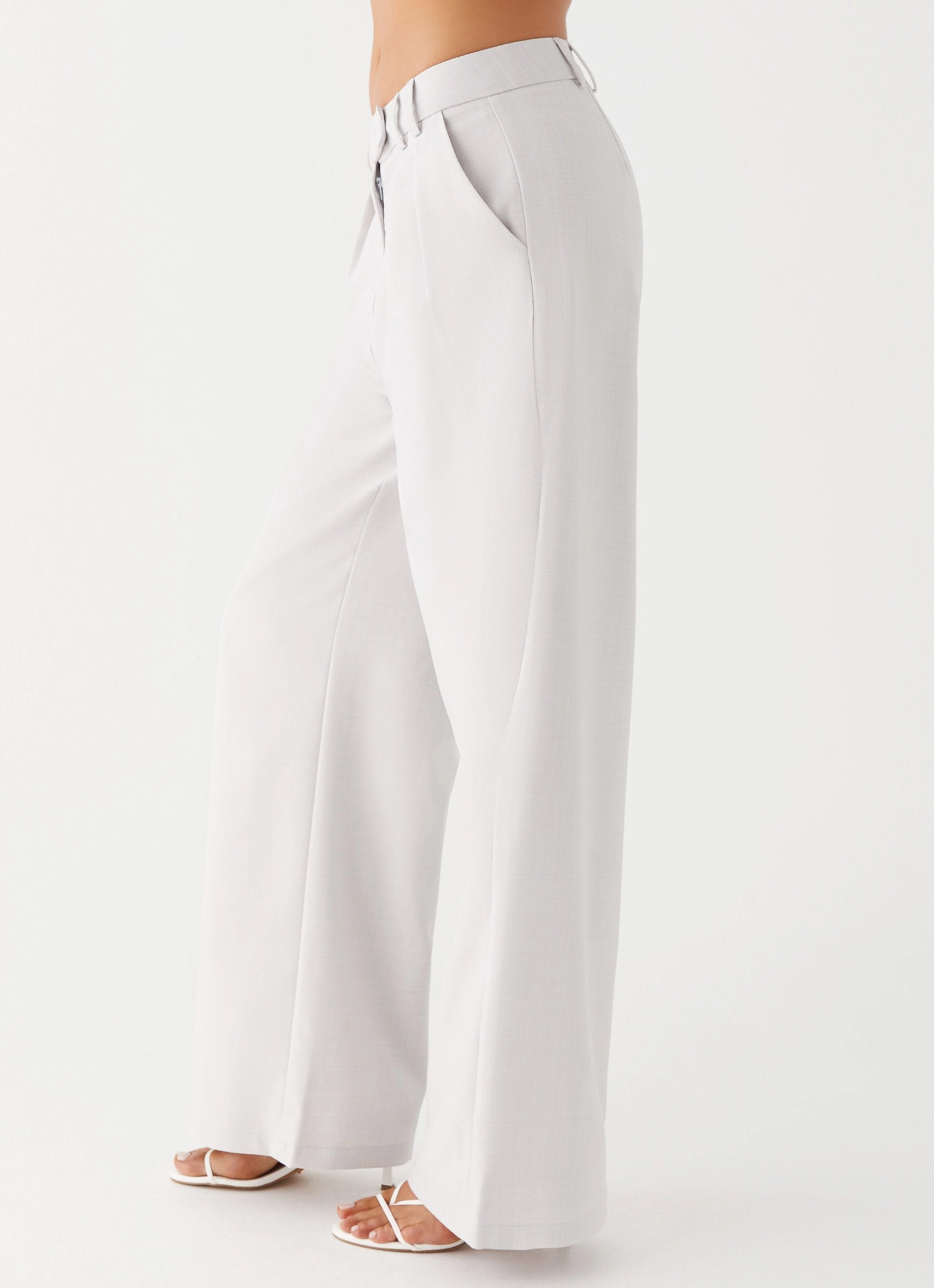 Light Stretch Asha Low Rise Pants - Ivory