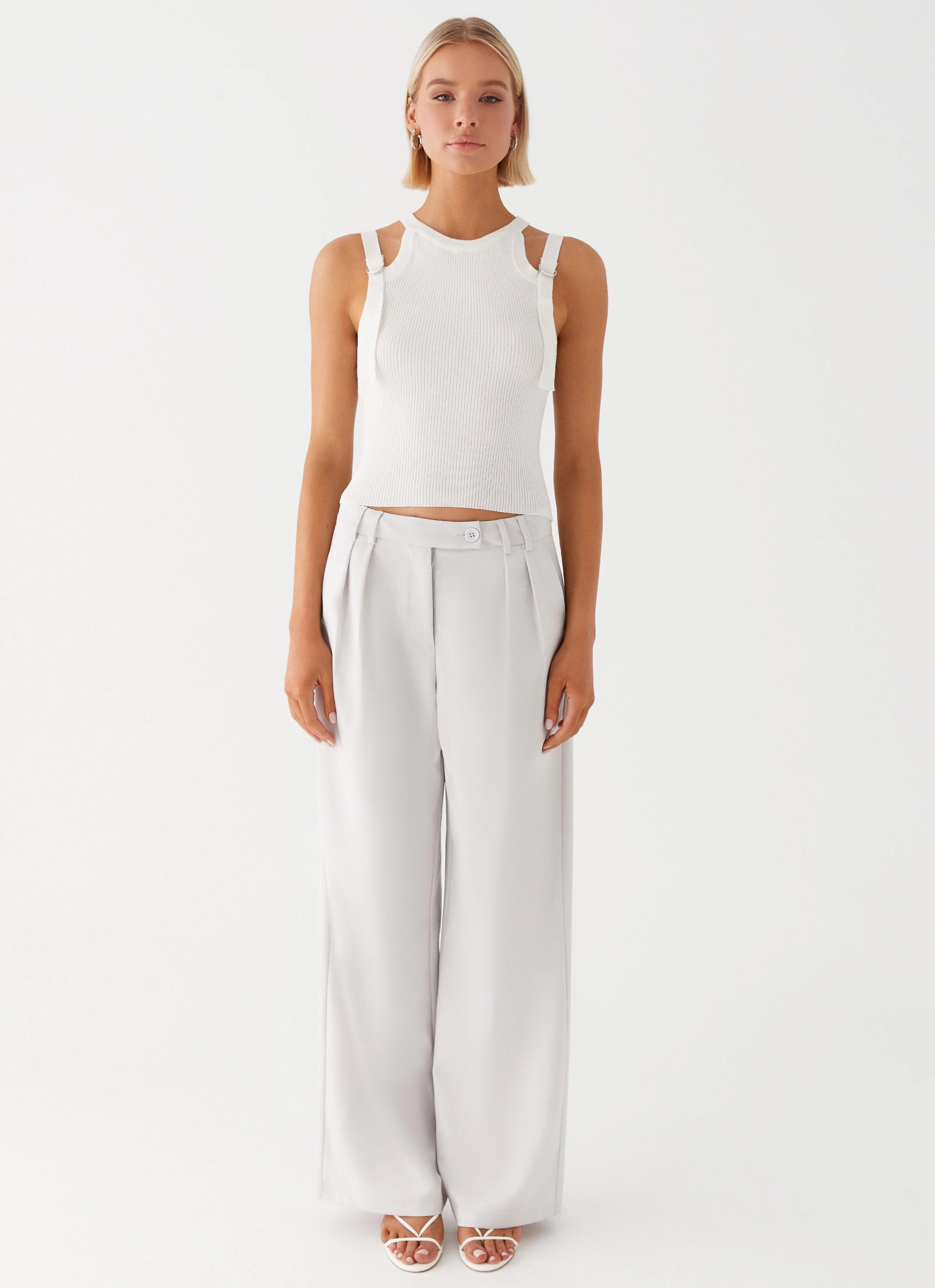 Asha Low Rise Pants - Ivory Gusseted Crotch High Quality Material