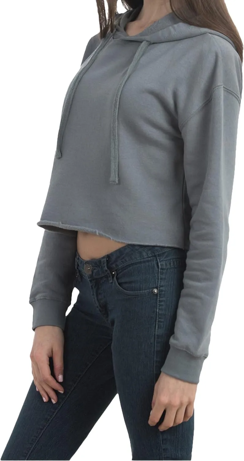 Ashen Fane Women's Cropped Long Sleeve Fleece Cropped Pullover Hoodie Sweatshirt