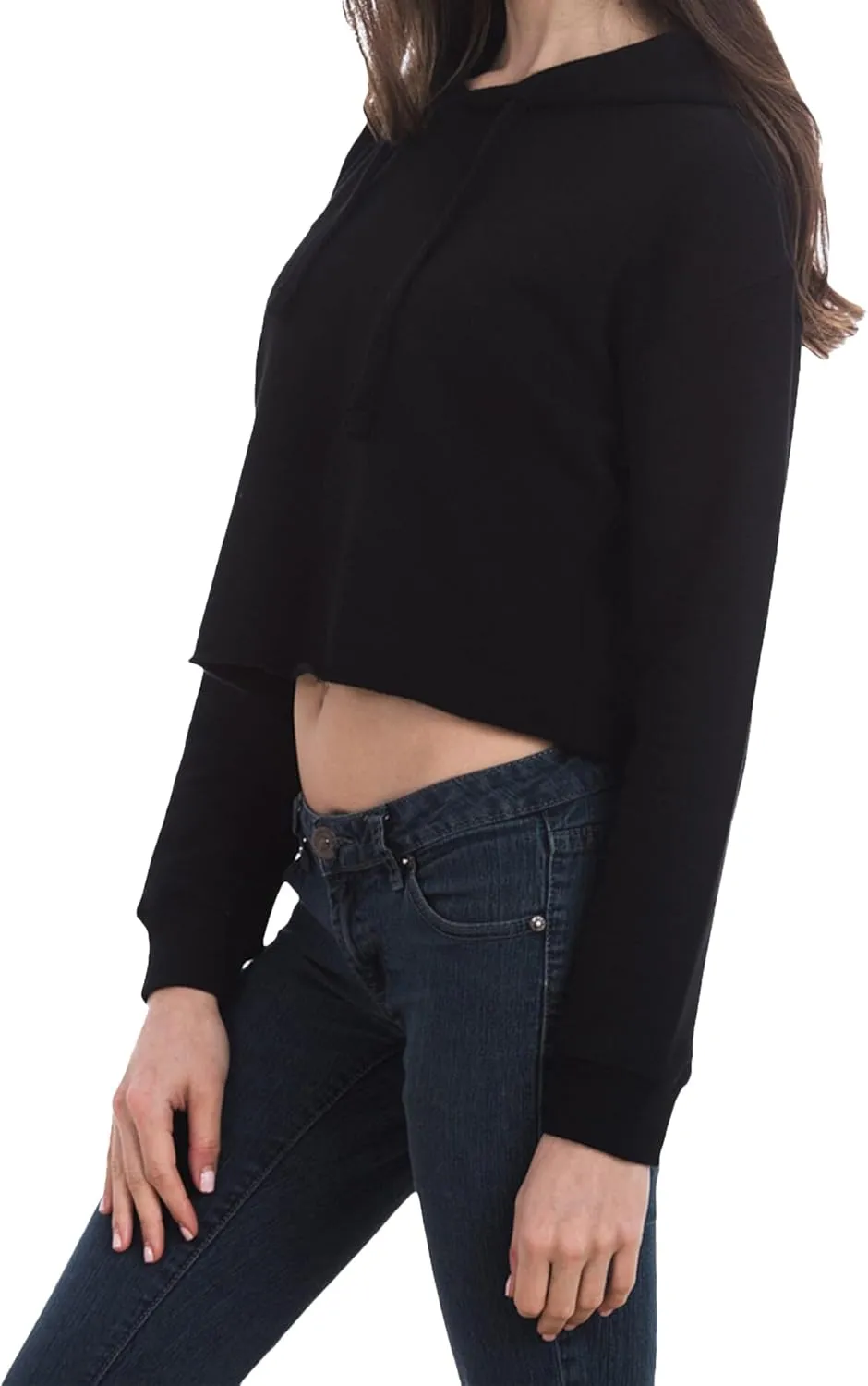 Ashen Fane Women's Cropped Long Sleeve Fleece Cropped Pullover Hoodie Sweatshirt