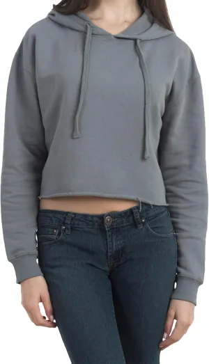 Ashen Fane Women's Cropped Long Sleeve Fleece Cropped Pullover Hoodie Sweatshirt