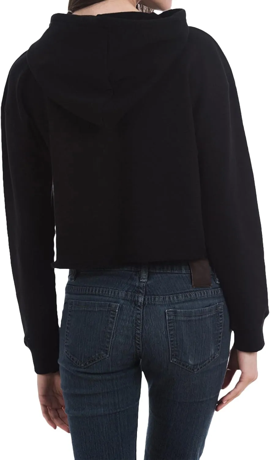 Ashen Fane Women's Cropped Long Sleeve Fleece Cropped Pullover Hoodie Sweatshirt