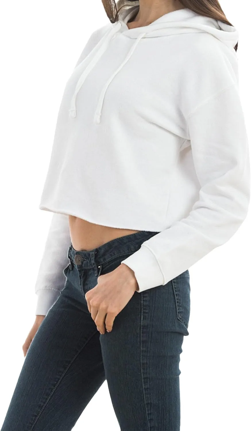 Ashen Fane Women's Cropped Long Sleeve Fleece Cropped Pullover Hoodie Sweatshirt