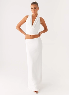 Ashi Maxi Skirt - White Quality Material