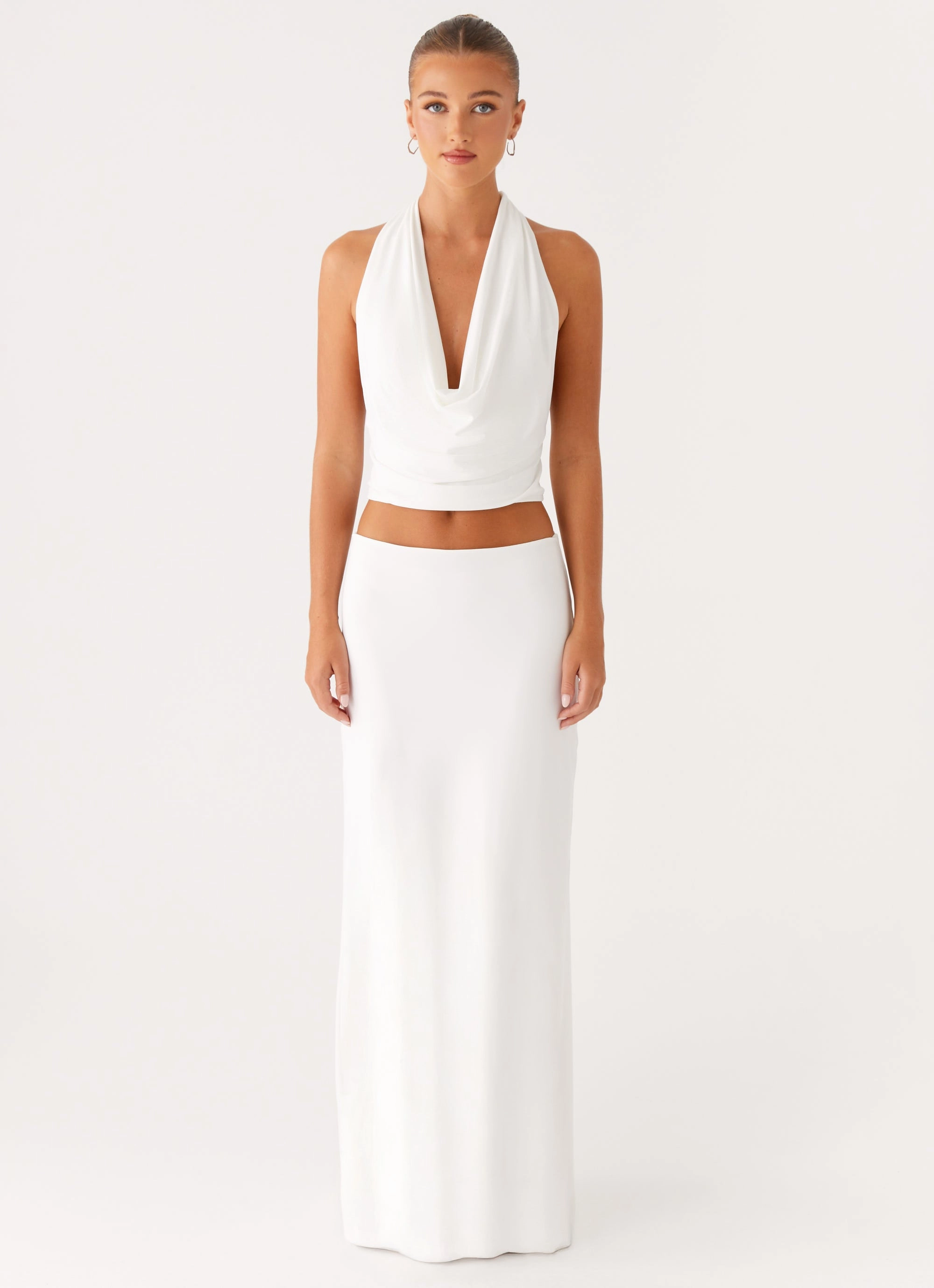 NoiseReducingFabric TemperatureRegulation Ashi Maxi Skirt - White