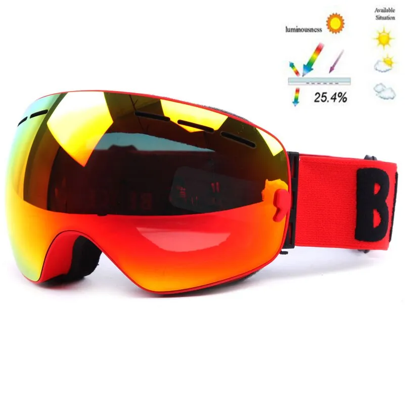 Ashore Shop GOG-3100 Double layers UV400 anti-fog polarized ski goggles for men women big ski mask glasses for skiing helmet snow snowboard