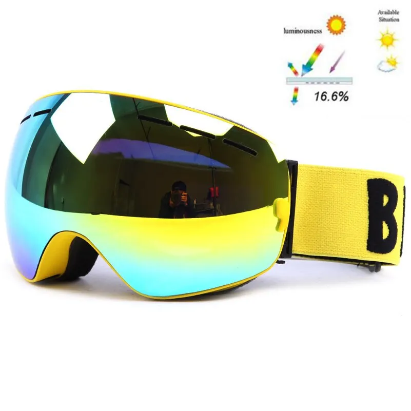 Ashore Shop GOG-3100 Double layers UV400 anti-fog polarized ski goggles for men women big ski mask glasses for skiing helmet snow snowboard