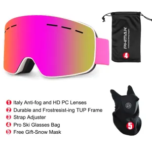 Ashore Shop Winter Women Ski Goggles Double Layers Skiing Sunglasses UV400 Anti-fog Ski Mask Glasses Men Snow Snowboard Goggles