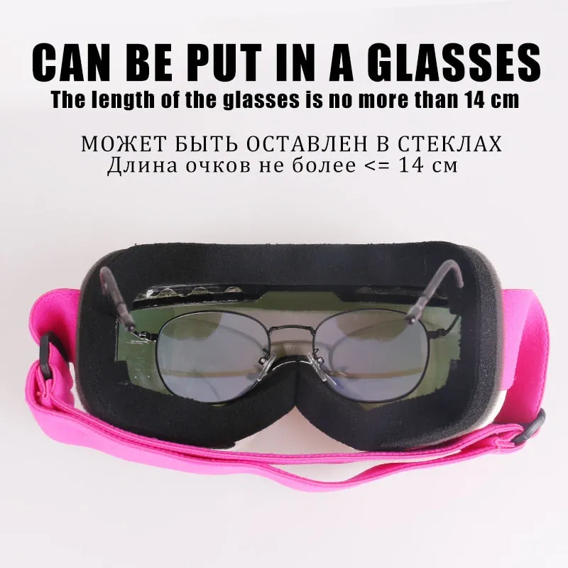 Ashore Shop Winter Women Ski Goggles Double Layers Skiing Sunglasses UV400 Anti-fog Ski Mask Glasses Men Snow Snowboard Goggles