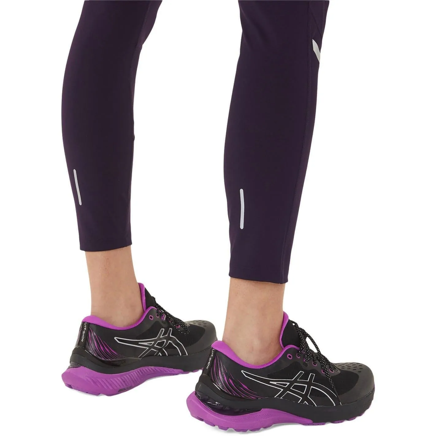 Asics Lite-Show Womens Long Running Tights - Purple
