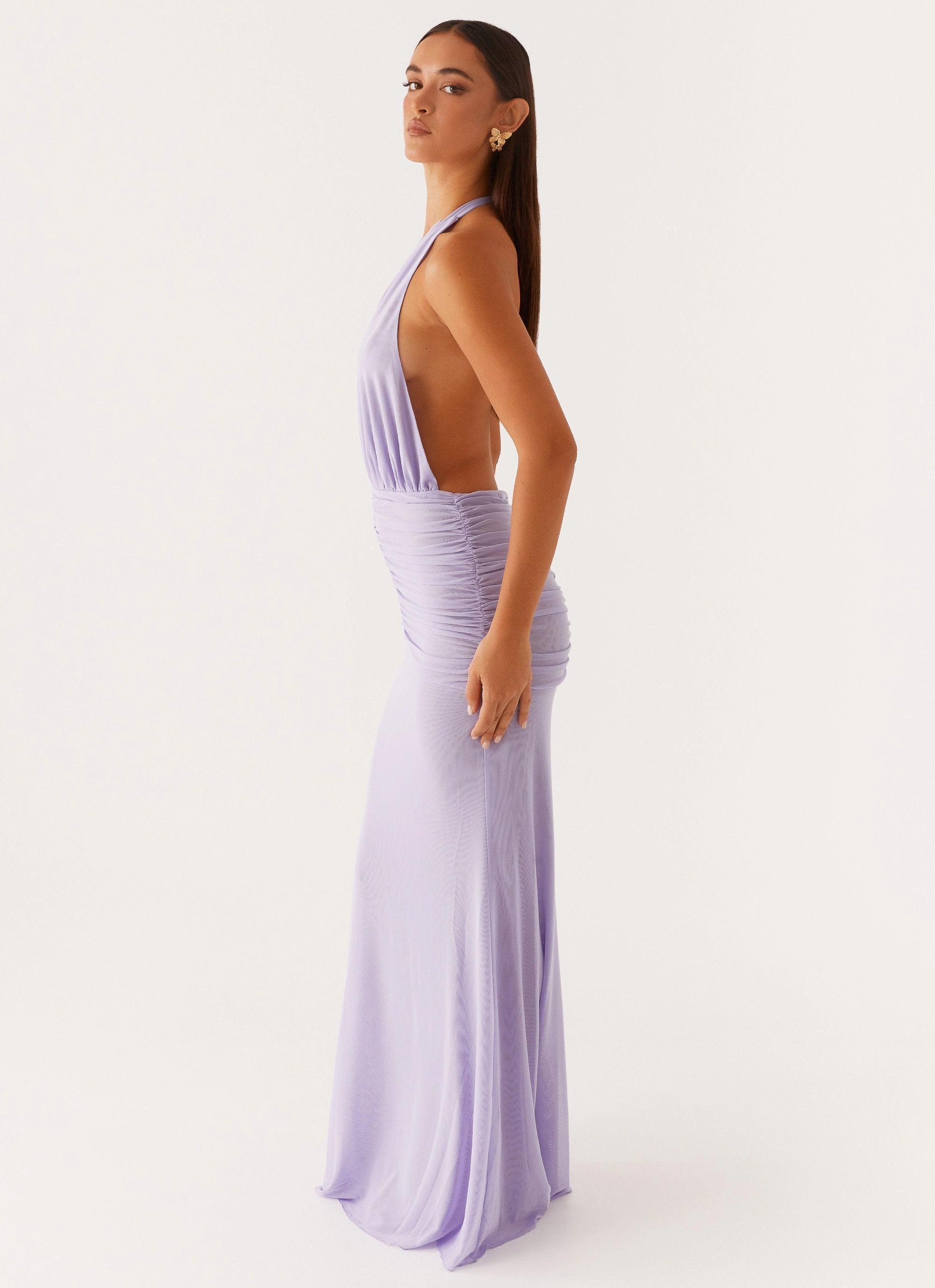 Places To Be Maxi Dress - Lilac Elegant knee-length dress Gentle Drape