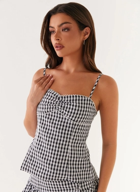 Bold Design Bellamy Top - Black Gingham