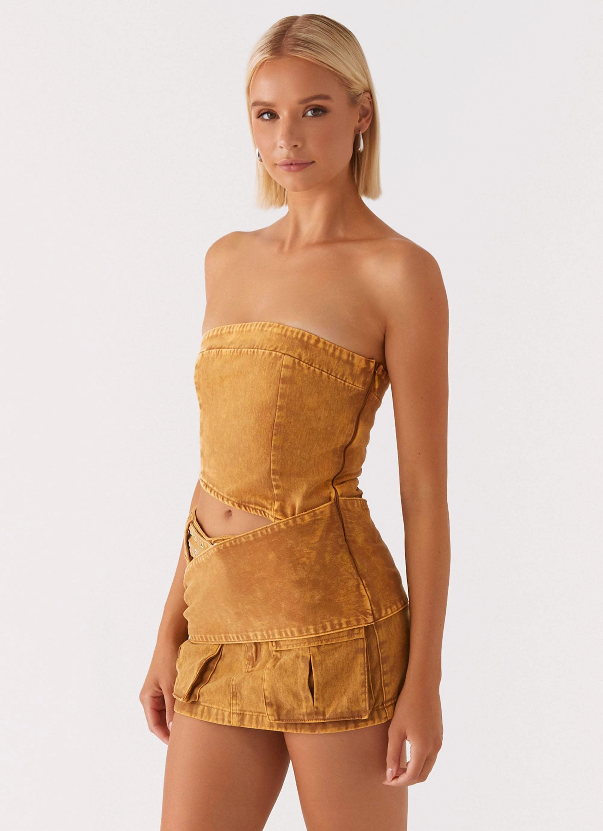 Burning Bridges Tube Top - Brown Lightweight Thermal Sustainable Waterproofing