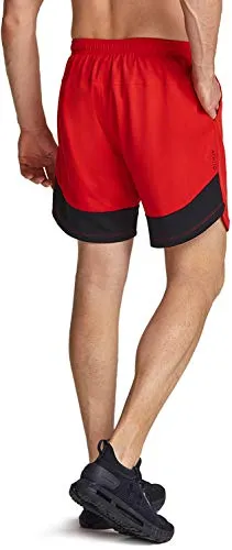 ATHLIO Men's 2 in 1 Running Shorts, Quick Dry Mesh Athletic Shorts, Gym Training Workout Inner Shorts with Pocket, Hyper Dri Single Pack 2in1(cbh12) - Black/Red, 3X -Large