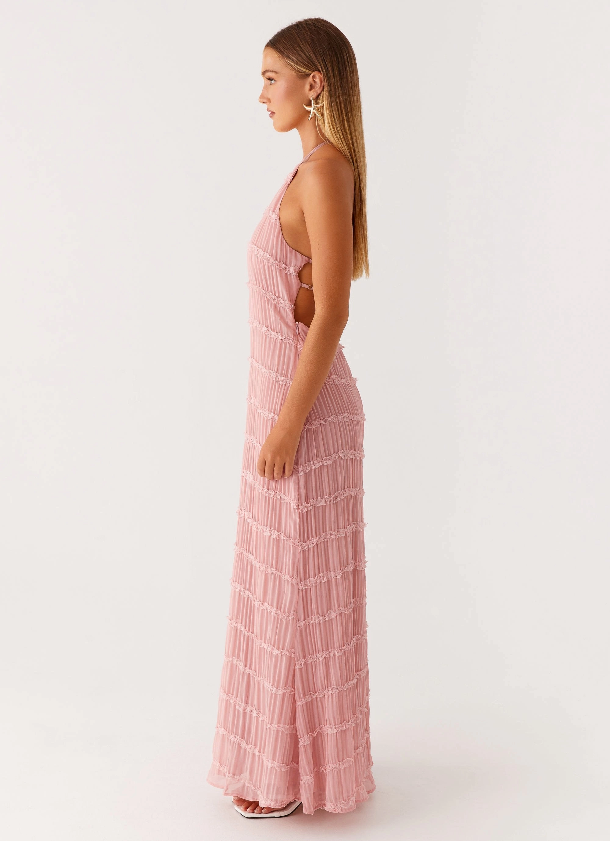 Aullie Maxi Dress - Pink Sleek Presence Mom Chic