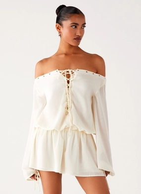 Astaria Mini Dress - Ivory Bold Patterns