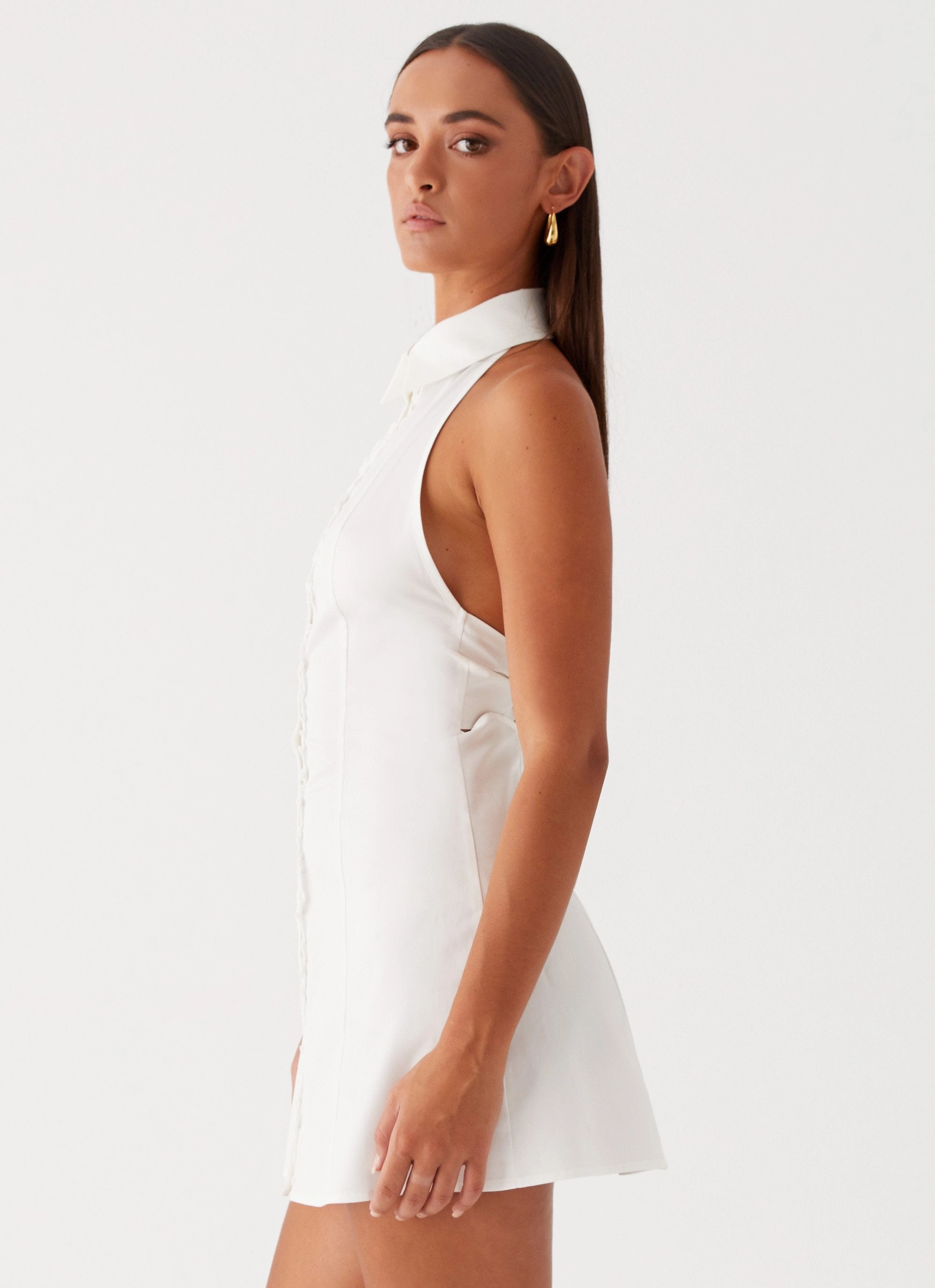 Sophisticated Edge Dallas Collared Mini Dress - White