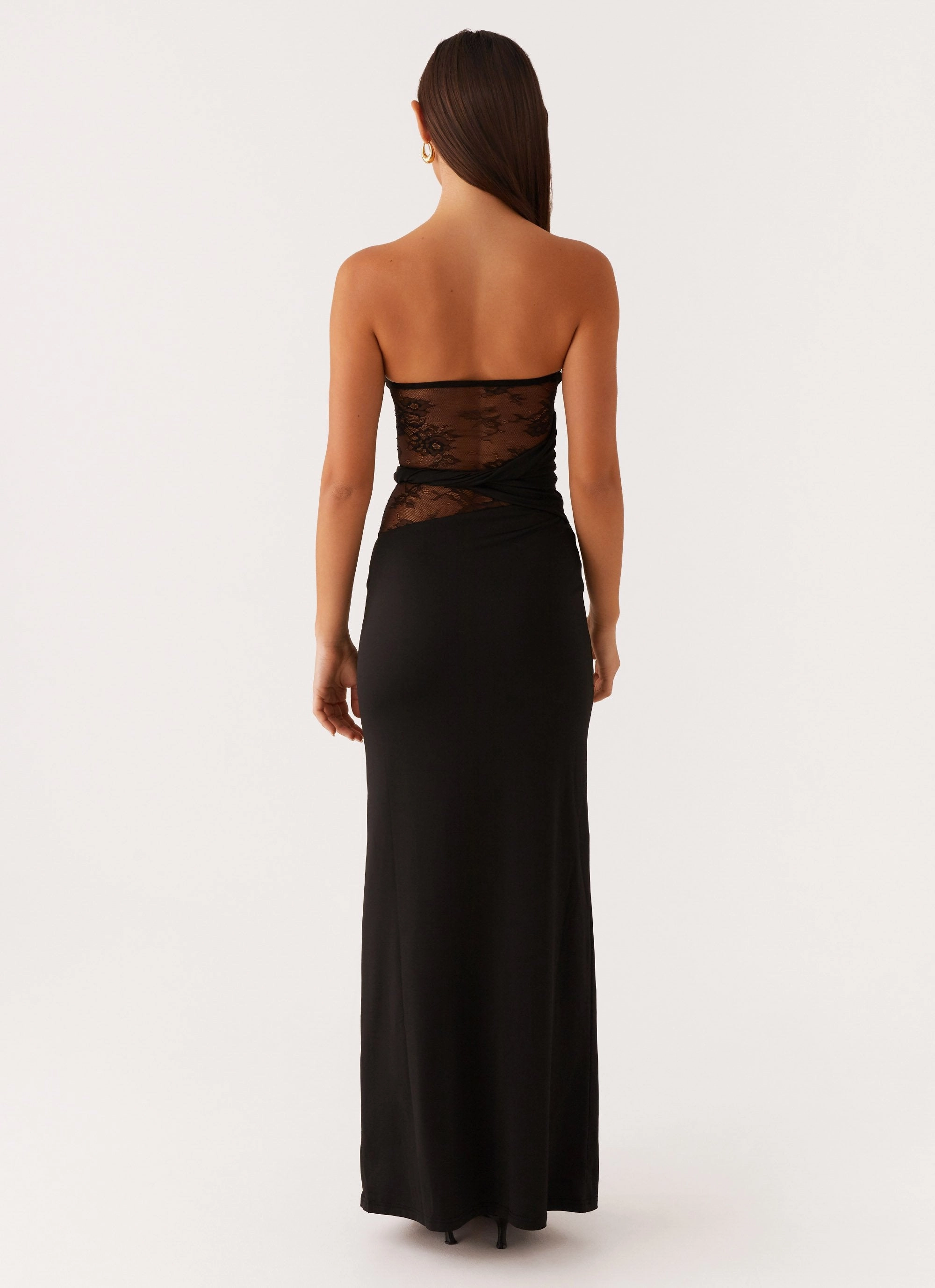 Karma Strapless Maxi Dress - Black Bodycon Fit Feminine Line