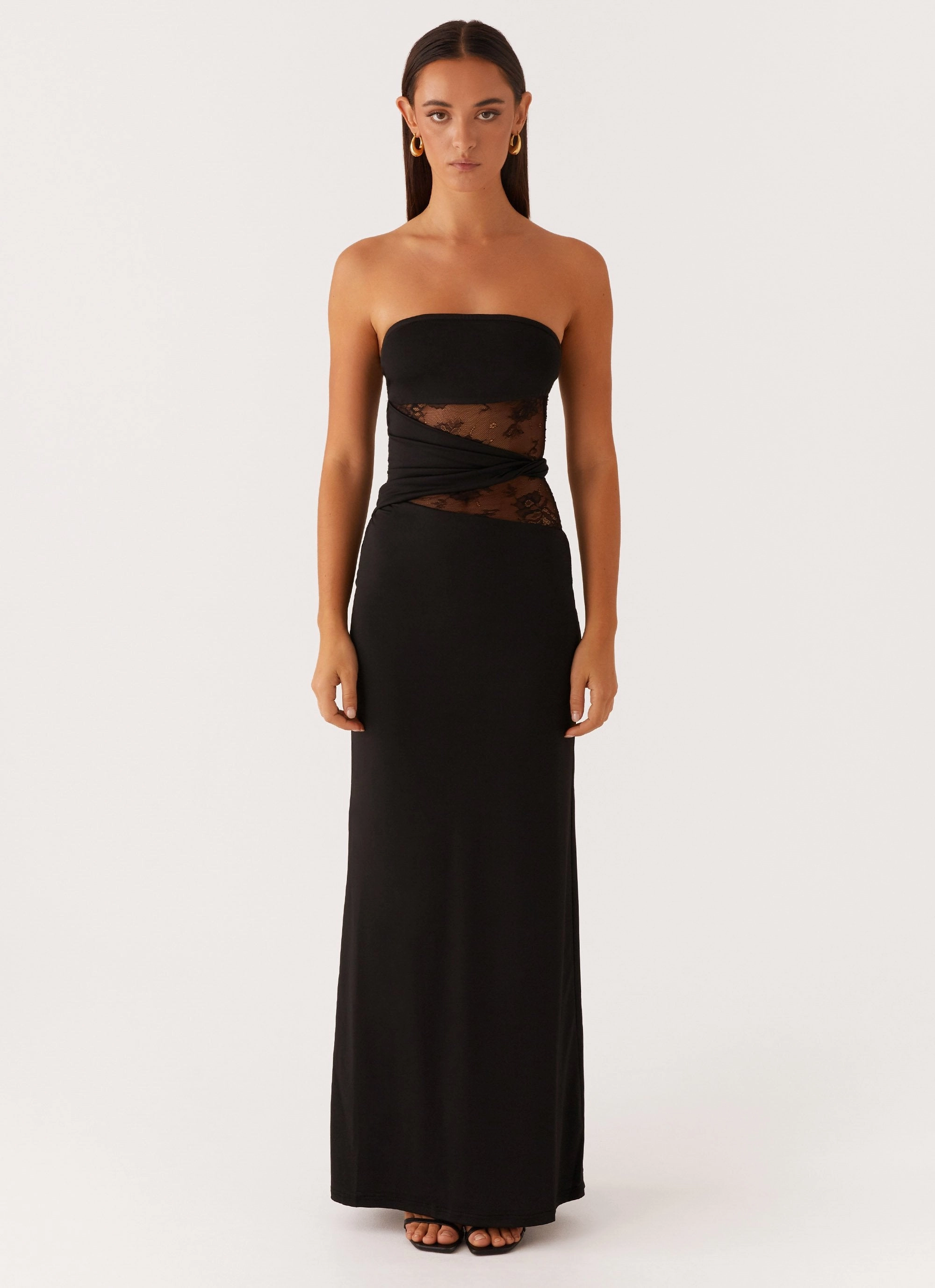Karma Strapless Maxi Dress - Black Cool Elegance