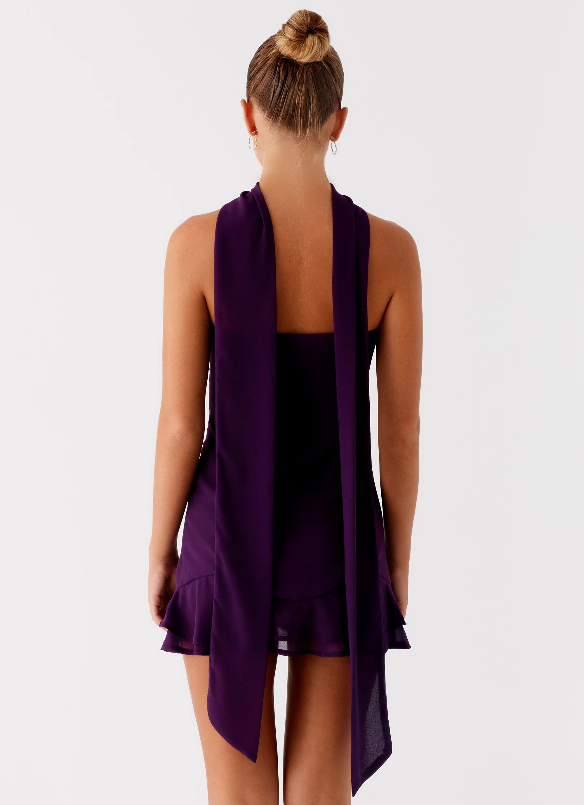 Office Cool Kimono-Sleeve Avenue Mini Dress - Plum