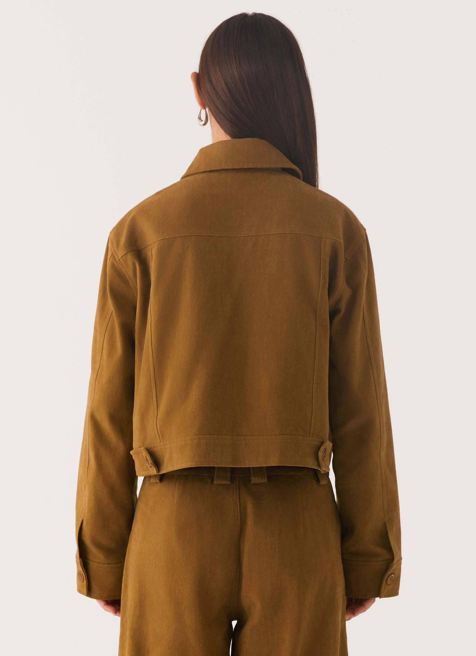 Cool Climate Avi Boxy Jacket - Brown