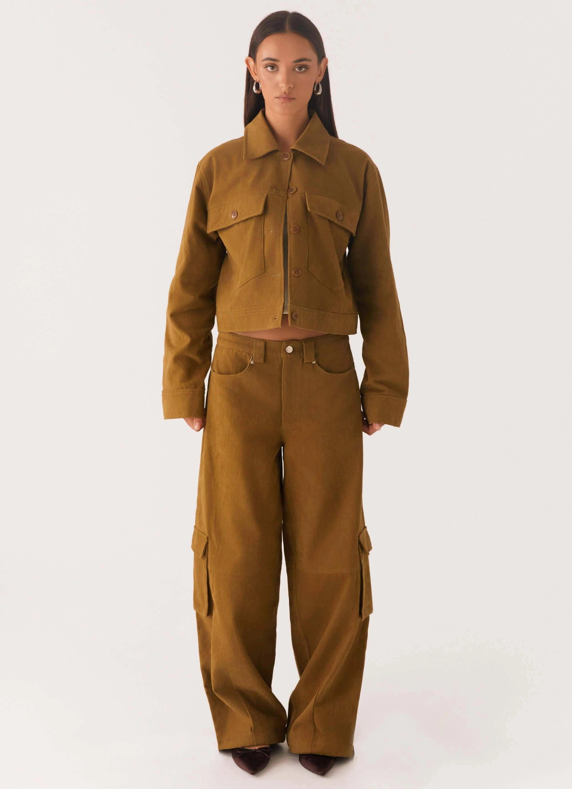 Avi Boxy Jacket - Brown Odor Resistant