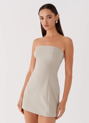 Ayanna Strapless Mini Dress - Beige Perfect Wear