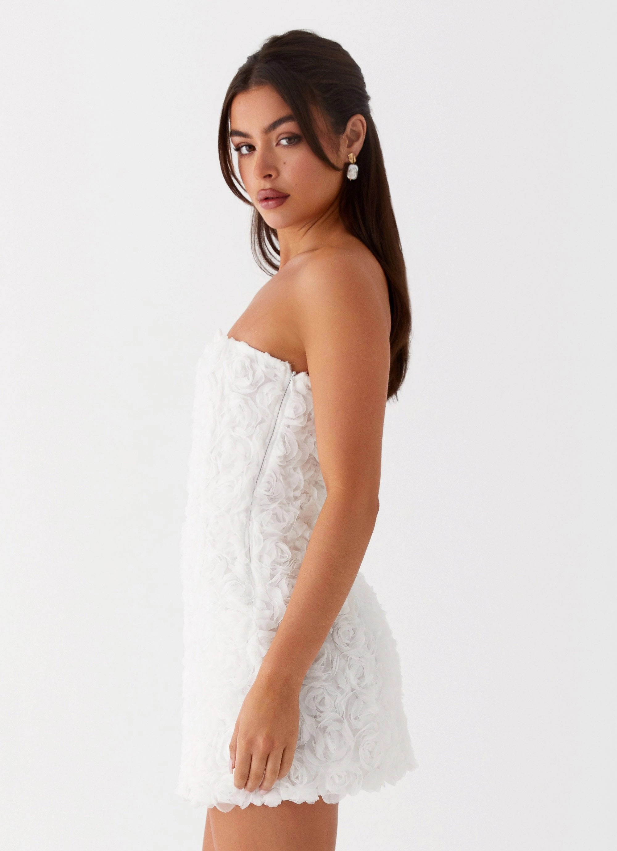 Ayanna Strapless Mini Dress - White Fashionable outfit for outings