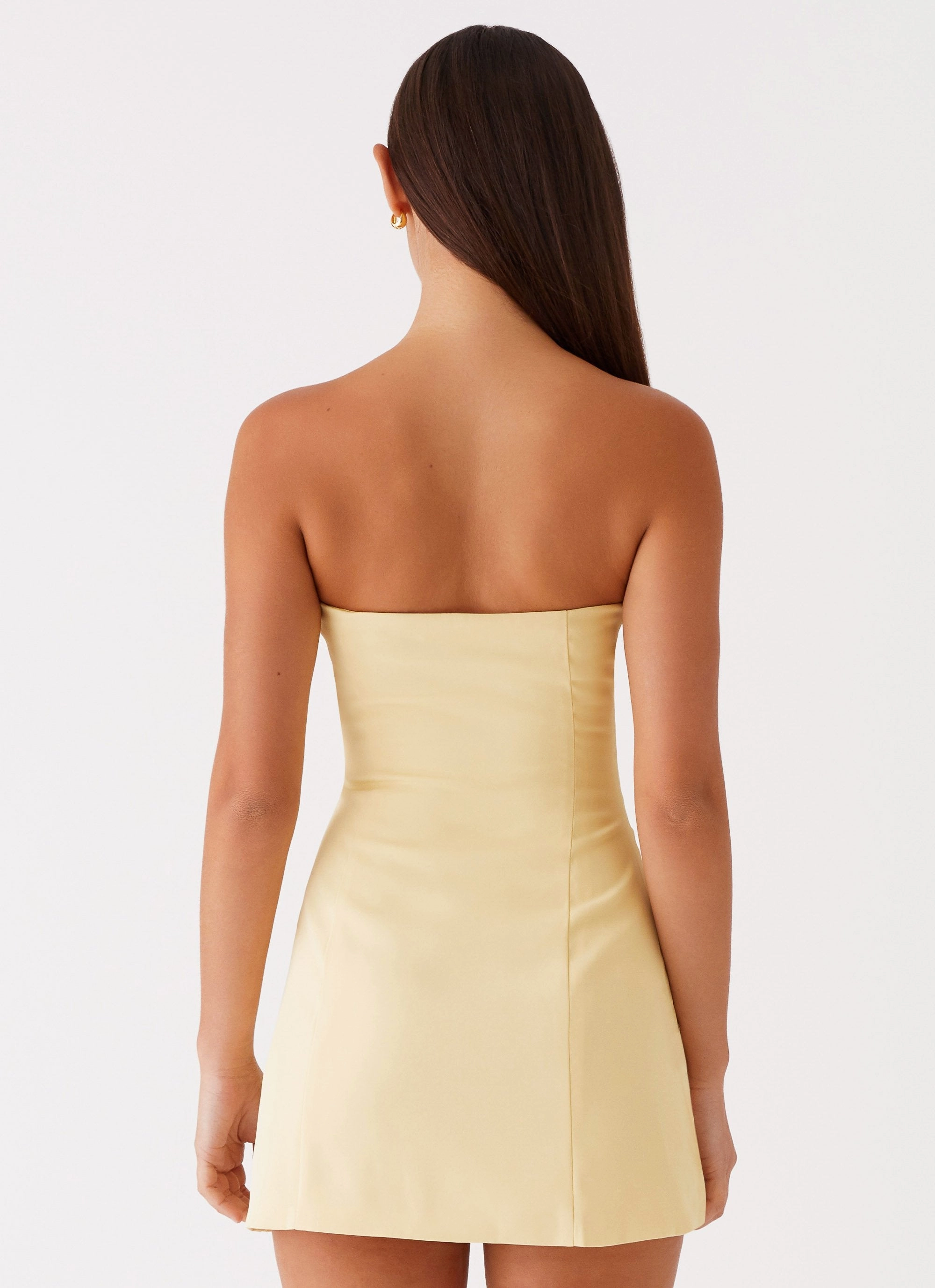 Minimalist-Trend Chic casual Ayanna Strapless Mini Dress - Yellow