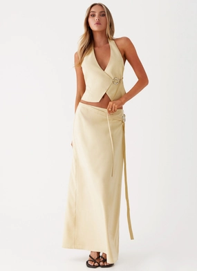 Azura Maxi Skirt - Yellow Easy Movement Quick Access Pockets