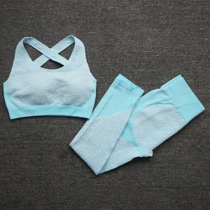 Baby Seamless High Waist Leggings and Padded Sports Bra Yoga Set