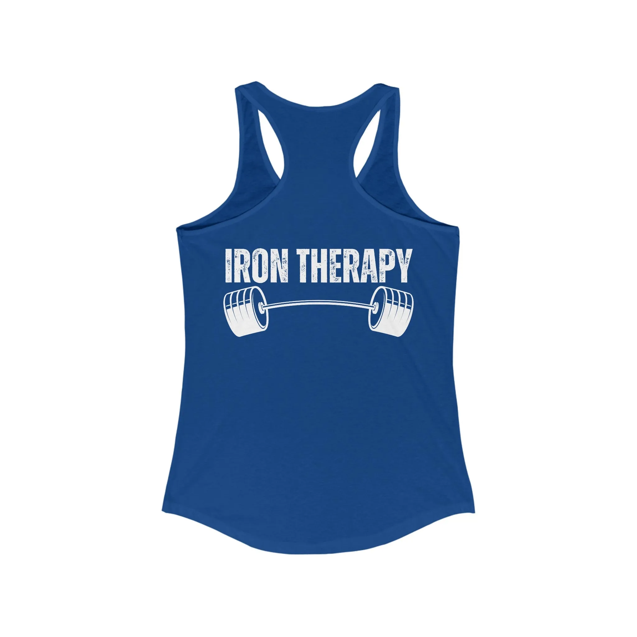 BACK DESIGN Iron Therapy Tank Top for Gym rat gift for Fitness Enthusiasts gifts for Powerlifting Women Who Lift Heavy Weights Tanks for Her