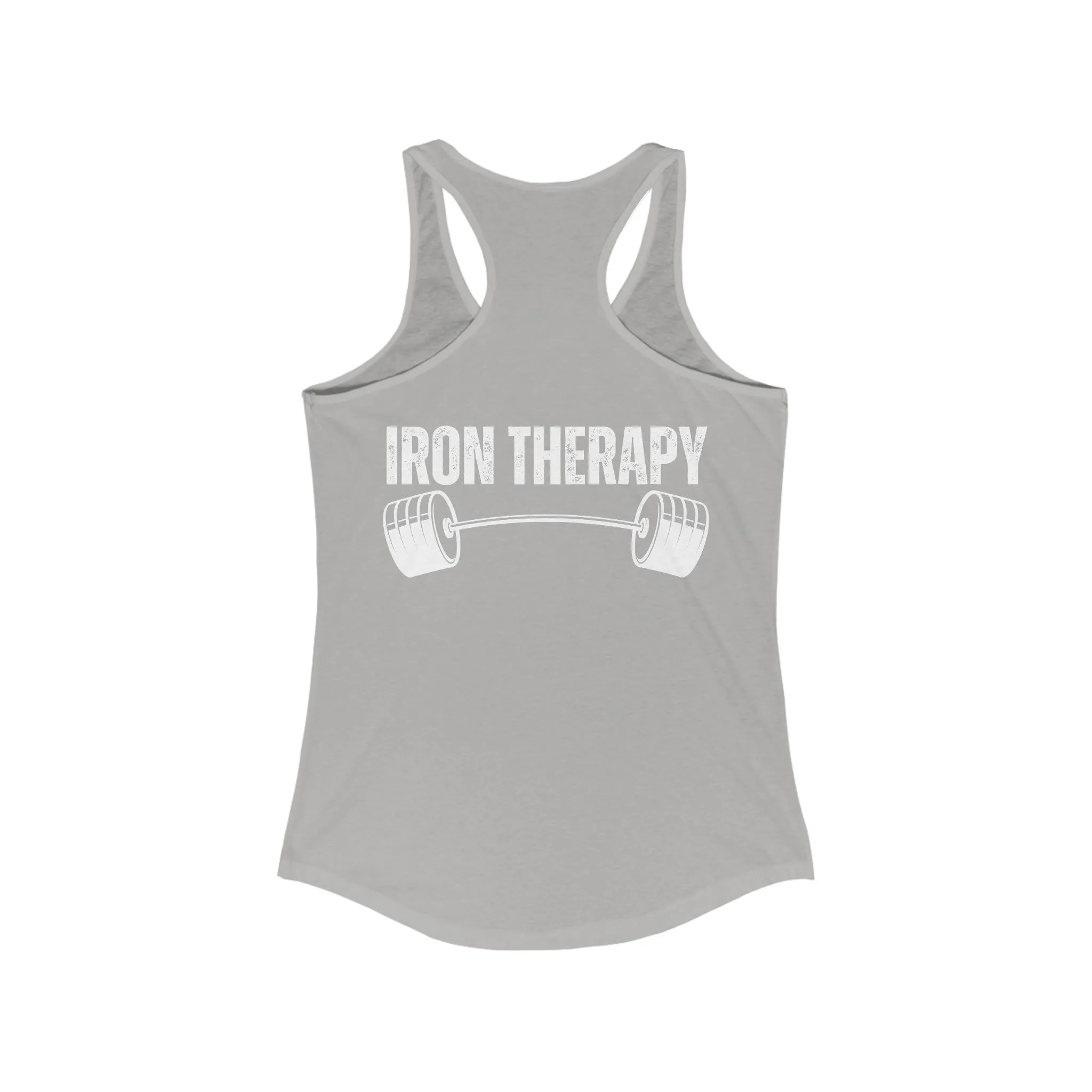BACK DESIGN Iron Therapy Tank Top for Gym rat gift for Fitness Enthusiasts gifts for Powerlifting Women Who Lift Heavy Weights Tanks for Her