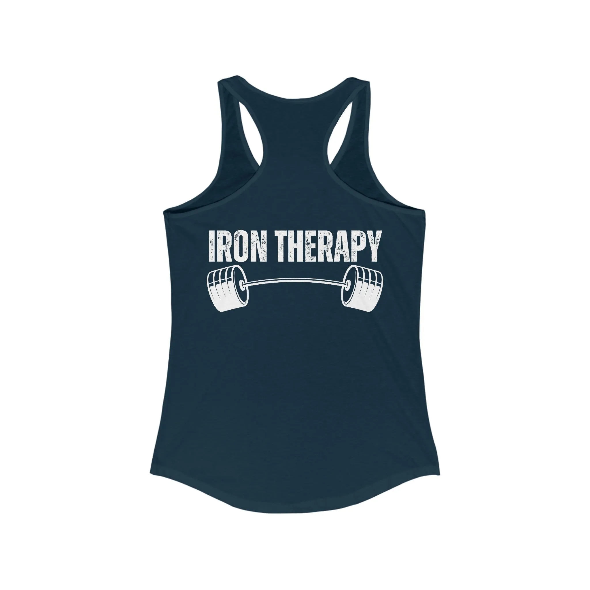 BACK DESIGN Iron Therapy Tank Top for Gym rat gift for Fitness Enthusiasts gifts for Powerlifting Women Who Lift Heavy Weights Tanks for Her