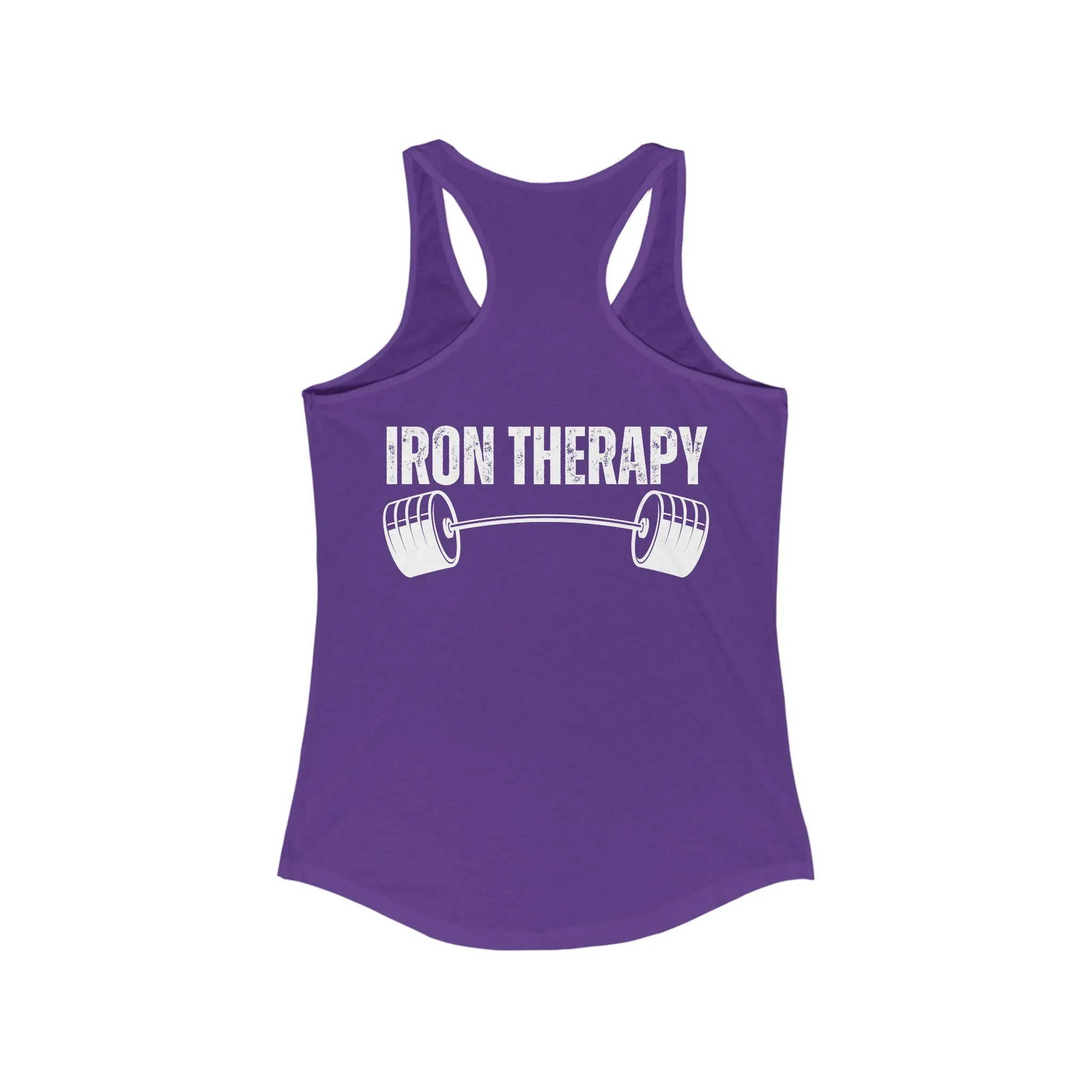 BACK DESIGN Iron Therapy Tank Top for Gym rat gift for Fitness Enthusiasts gifts for Powerlifting Women Who Lift Heavy Weights Tanks for Her