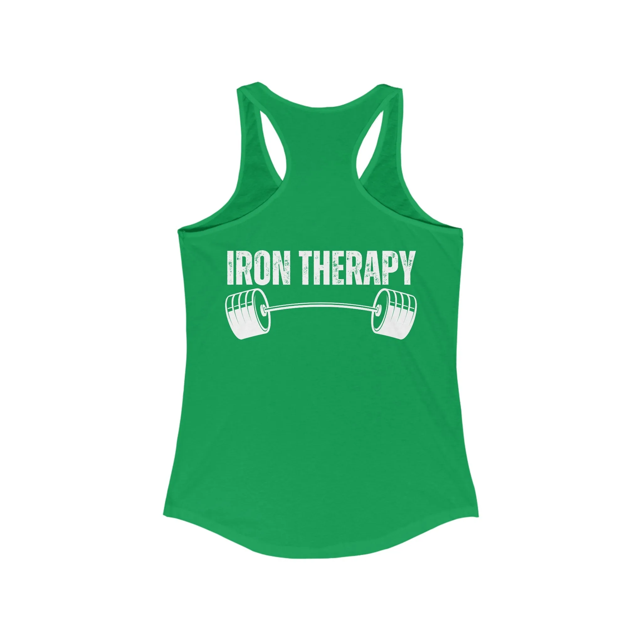 BACK DESIGN Iron Therapy Tank Top for Gym rat gift for Fitness Enthusiasts gifts for Powerlifting Women Who Lift Heavy Weights Tanks for Her
