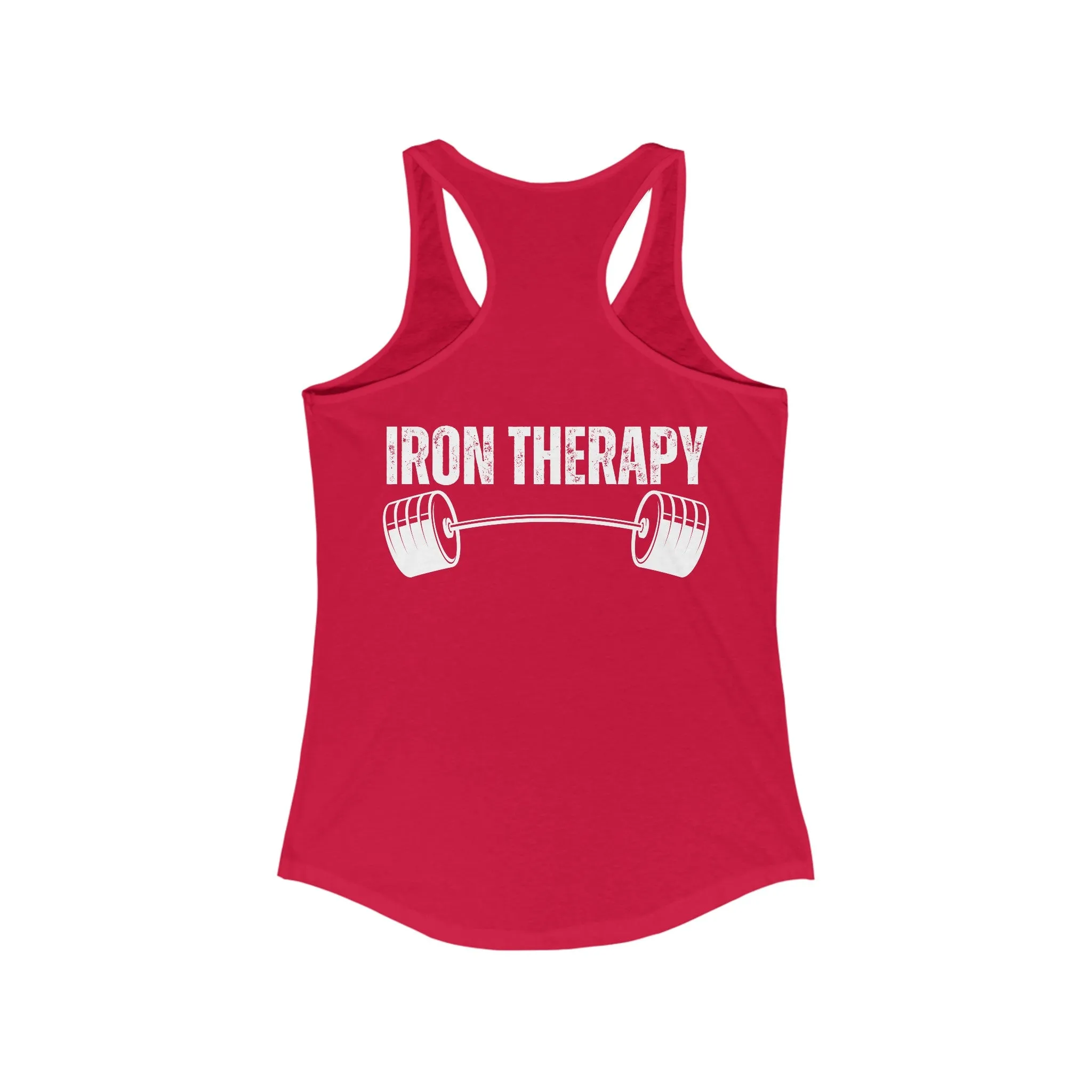 BACK DESIGN Iron Therapy Tank Top for Gym rat gift for Fitness Enthusiasts gifts for Powerlifting Women Who Lift Heavy Weights Tanks for Her