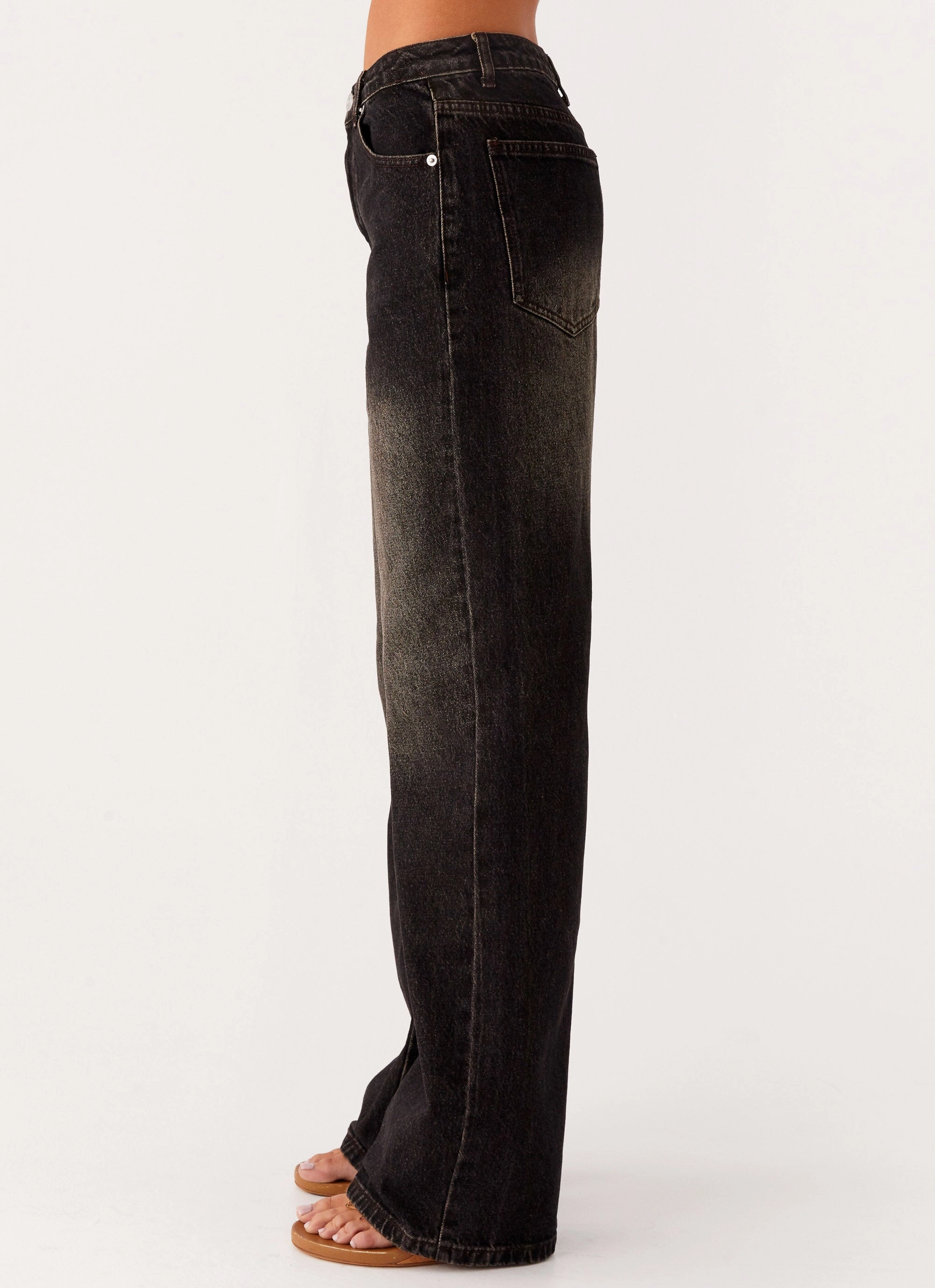 Back Again Straight Leg Denim Jeans - Acid Charcoal Breathable Performance Wear