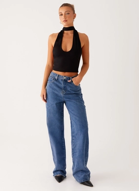 Back Again Straight Leg Denim Jeans - True Blue Soft Finish