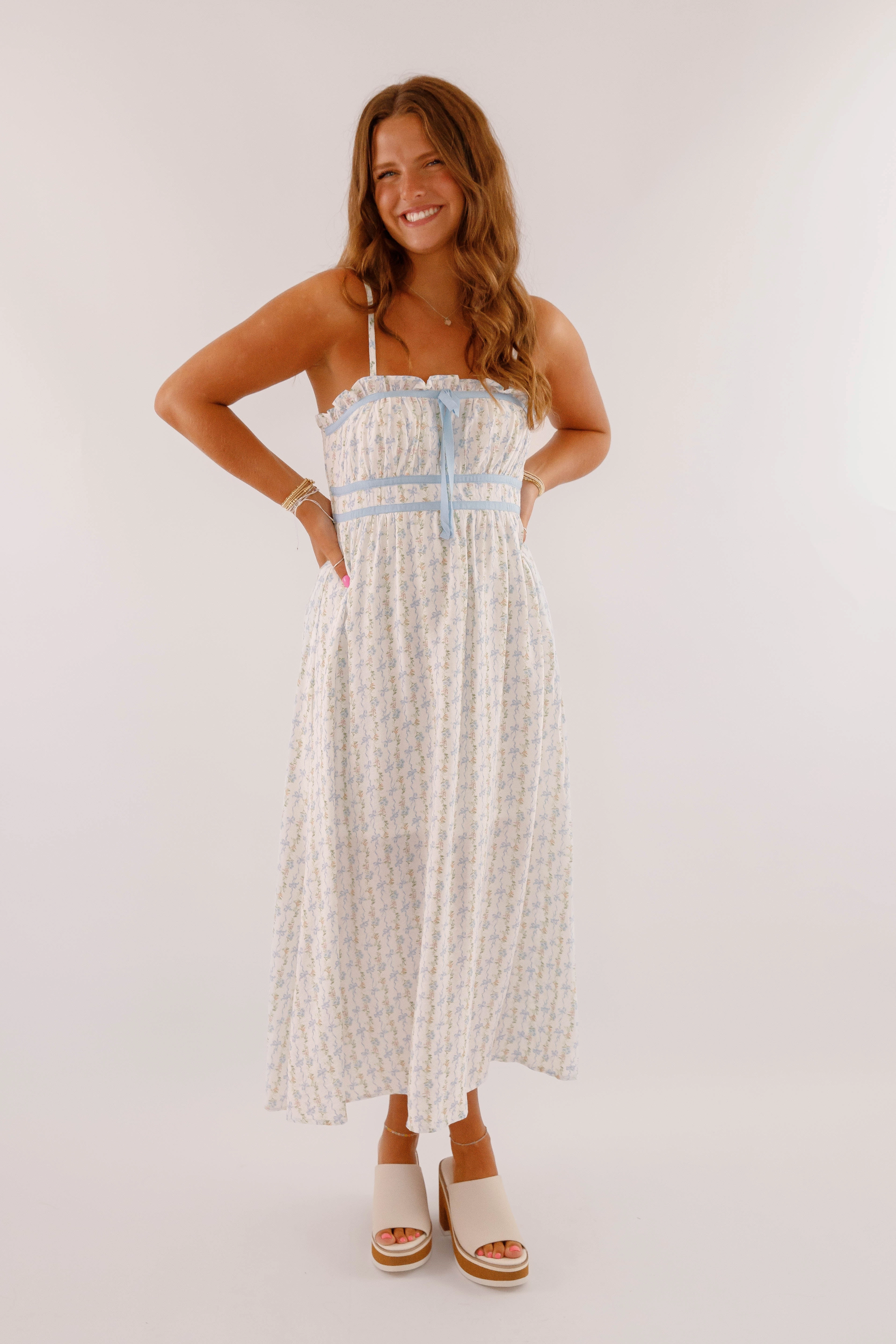Smart Fit Wear Back To Reality Midi Dress-Blue