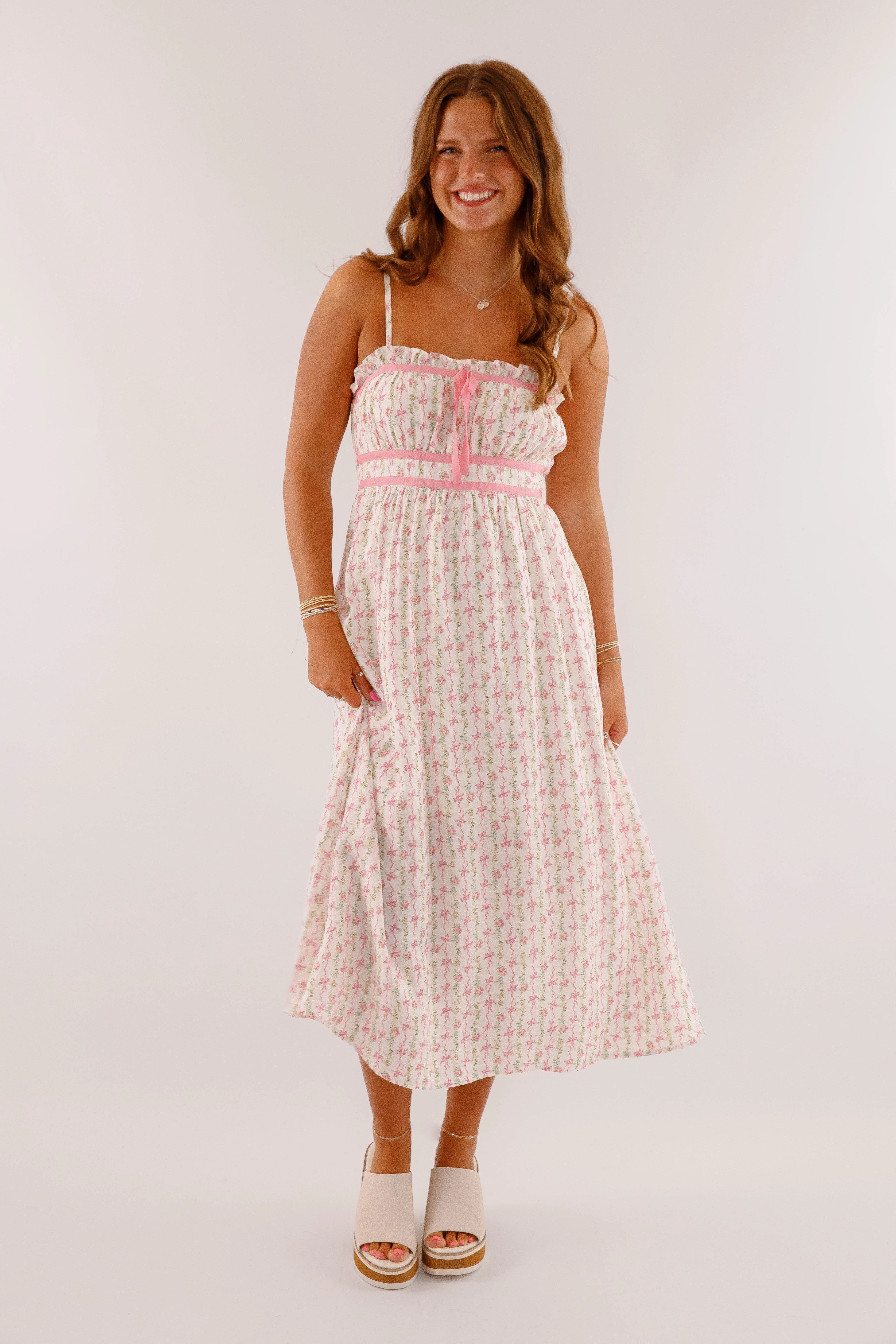 Gentle Flow sweet moment Back To Reality Midi Dress-Pink