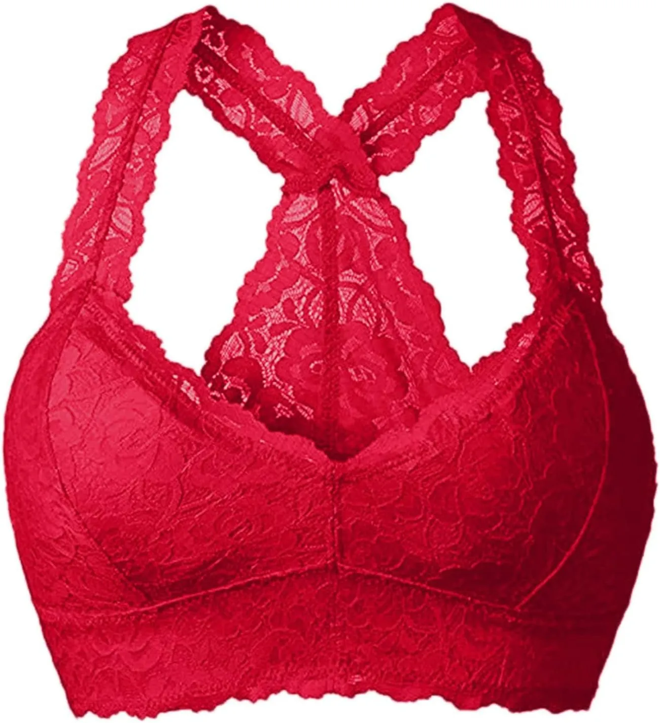Backless Bras for Women Sexy Floral Lace Halter Bra Breathable Bralette Plus Size Sports Bras Comfy Everyday Lingerie