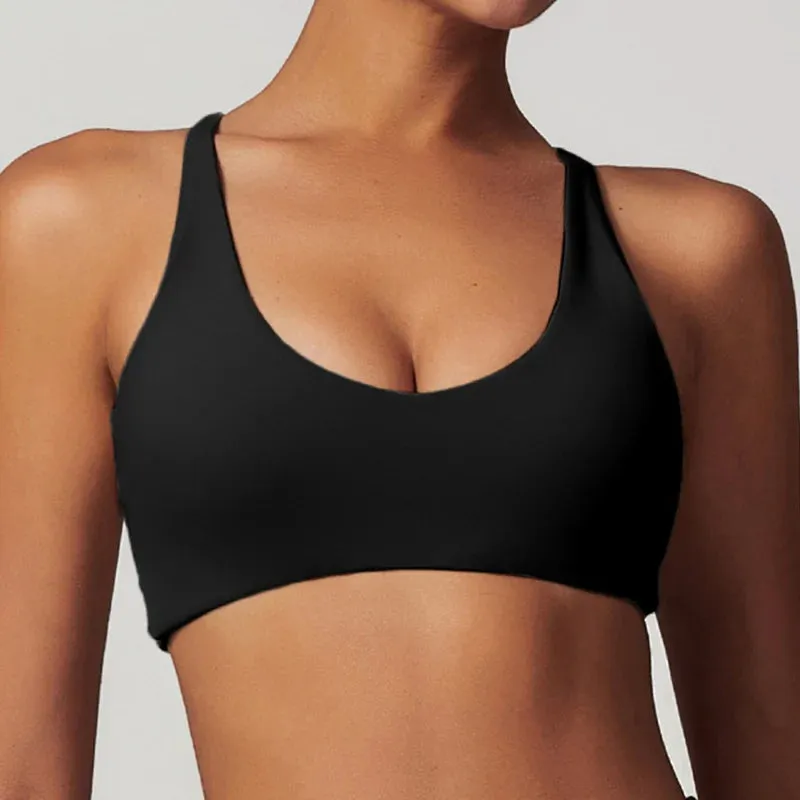 Backless Seamless Yoga Bra for Women | Shockproof Sports Top & Push-Up Fitness Bra for Gym, Running & Workout