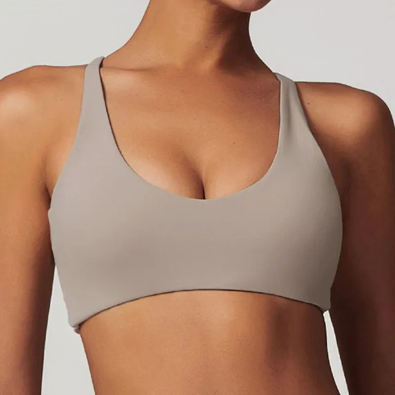 Backless Seamless Yoga Bra for Women | Shockproof Sports Top & Push-Up Fitness Bra for Gym, Running & Workout