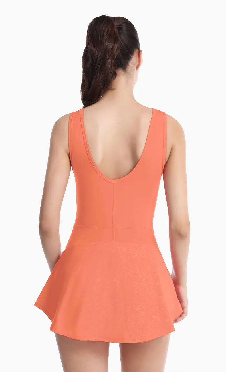 Backless Tennis Dress with Built-In Shorts