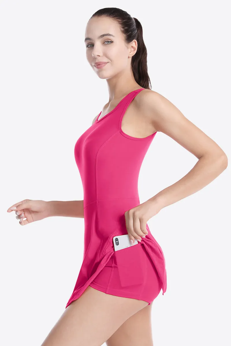 Backless Tennis Dress with Built-In Shorts