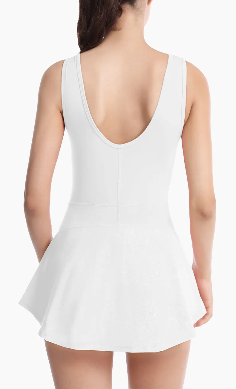 Backless Tennis Dress with Built-In Shorts