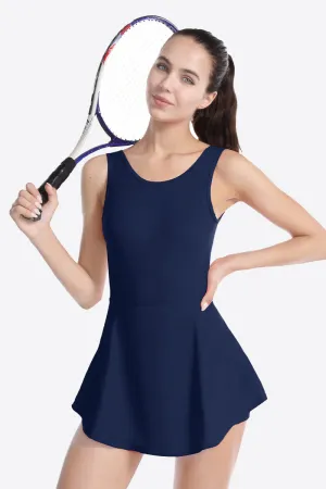 Backless Tennis Dress with Built-In Shorts